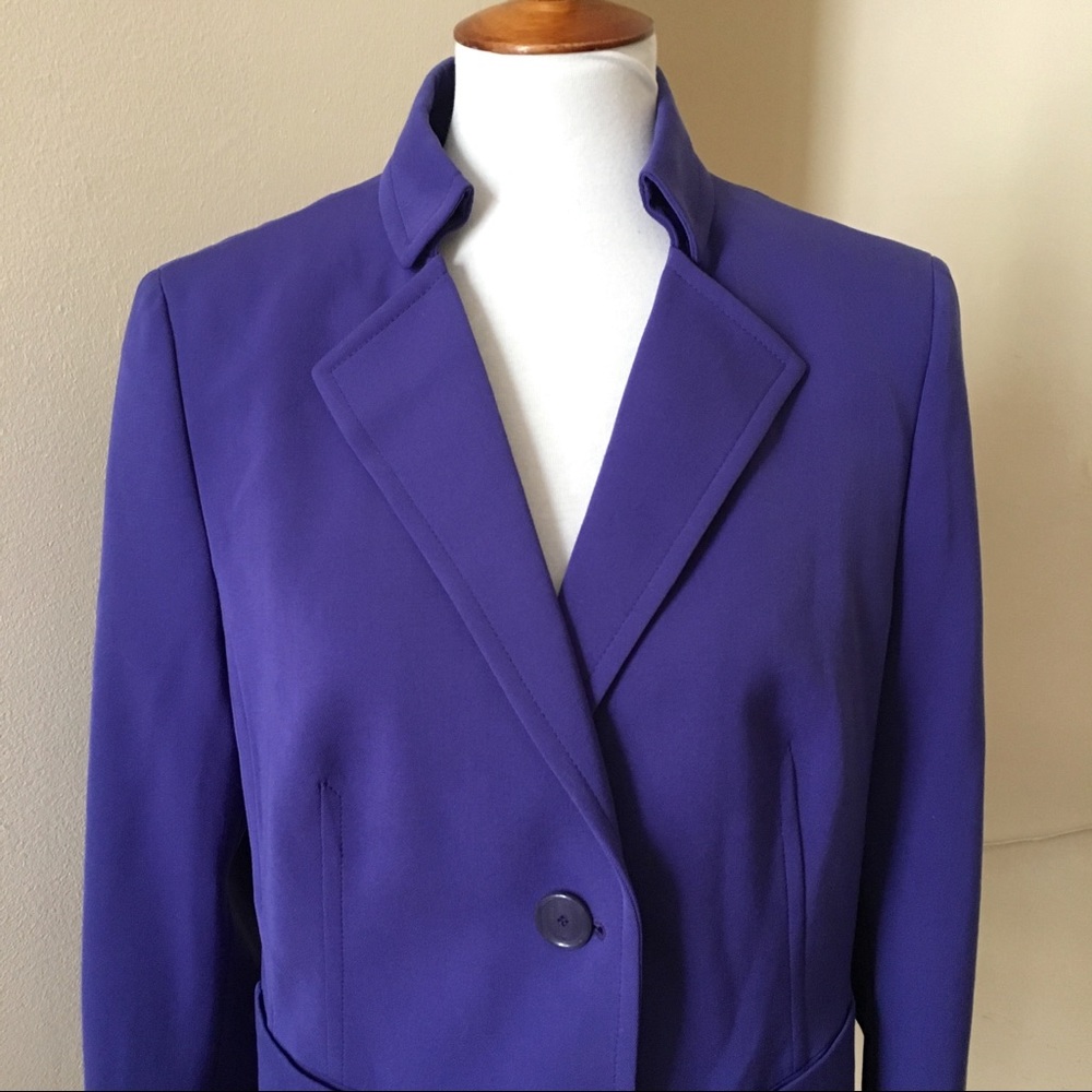 Akris Punto Notch Collar Jacket Blazer Violet 12 - Picture 3 of 8